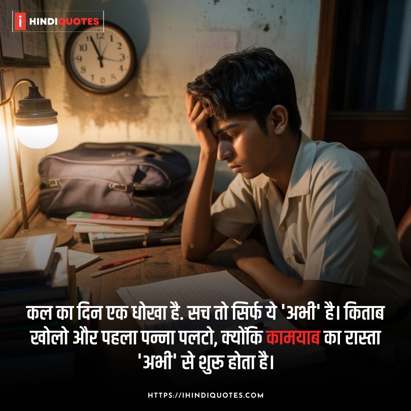 Study Motivation Quotes in Hindi for Exams